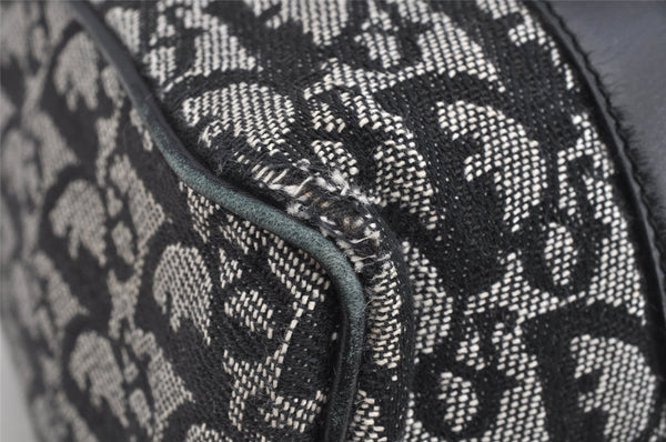 Authentic Christian Dior Trotter Hand Boston Bag Canvas Leather Black 8146I