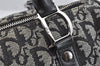 Authentic Christian Dior Trotter Hand Boston Bag Canvas Leather Black 8146I