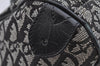 Authentic Christian Dior Trotter Hand Boston Bag Canvas Leather Black 8146I