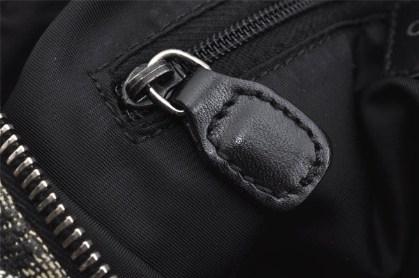 Authentic Christian Dior Trotter Hand Boston Bag Canvas Leather Black 8146I