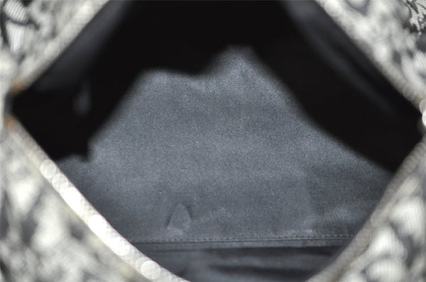 Authentic Christian Dior Trotter Hand Boston Bag Canvas Leather Black 8146I