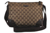 Authentic GUCCI Shoulder Cross Body Bag GG Canvas Leather 114273 Brown 8146J