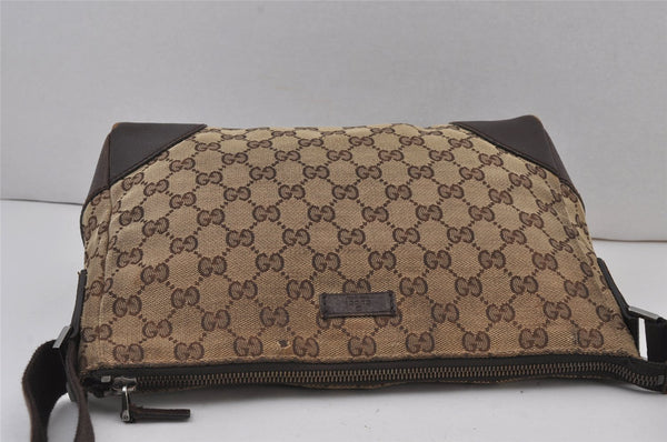 Authentic GUCCI Shoulder Cross Body Bag GG Canvas Leather 114273 Brown 8146J