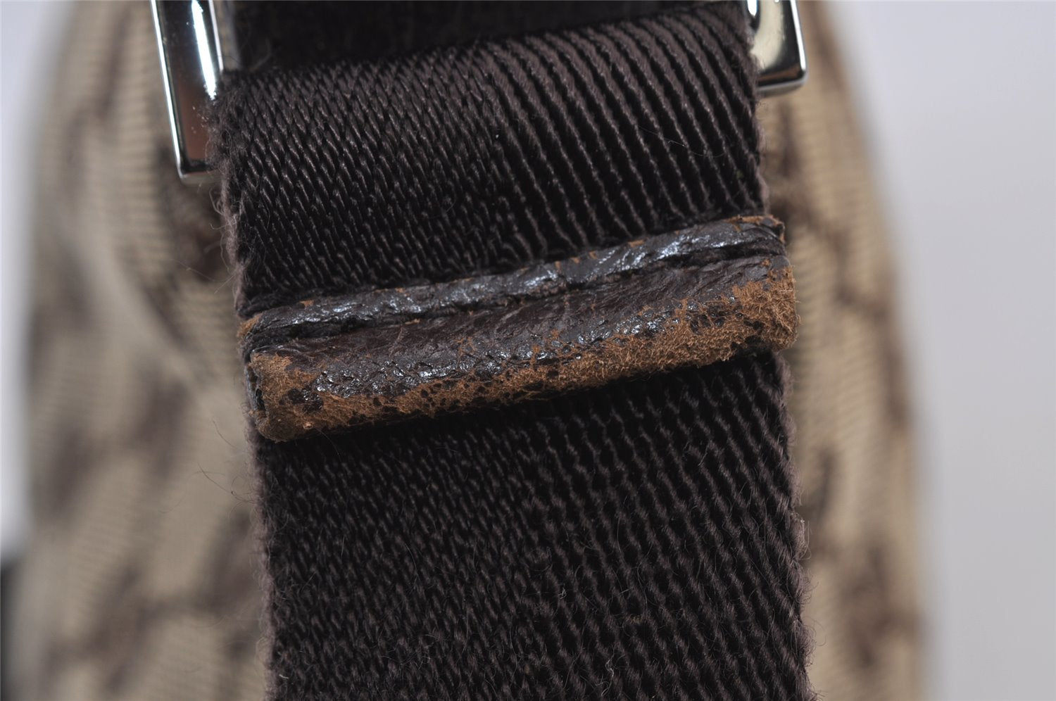 Authentic GUCCI Shoulder Cross Body Bag GG Canvas Leather 114273 Brown 8146J