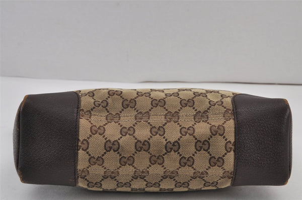 Authentic GUCCI Shoulder Cross Body Bag GG Canvas Leather 114273 Brown 8146J