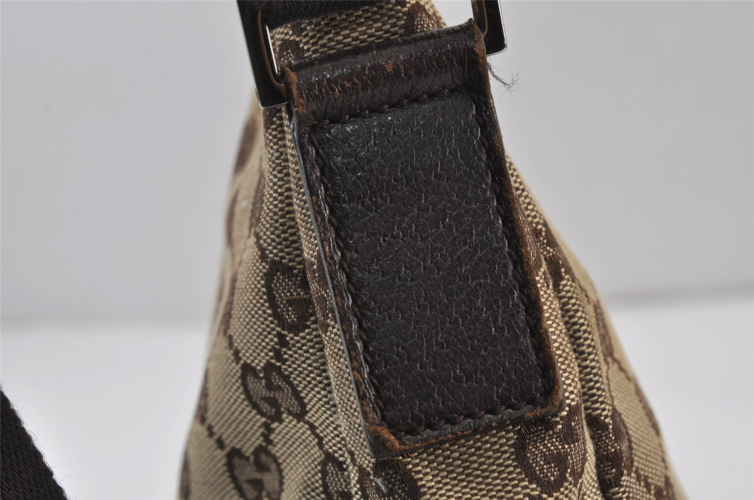 Authentic GUCCI Shoulder Cross Body Bag GG Canvas Leather 114273 Brown 8146J