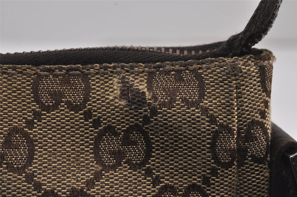 Authentic GUCCI Shoulder Cross Body Bag GG Canvas Leather 114273 Brown 8146J