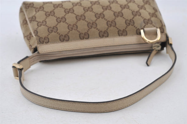 Authentic GUCCI Abbey Shoulder Hand Bag GG Canvas Leather 145750 Brown 8147I
