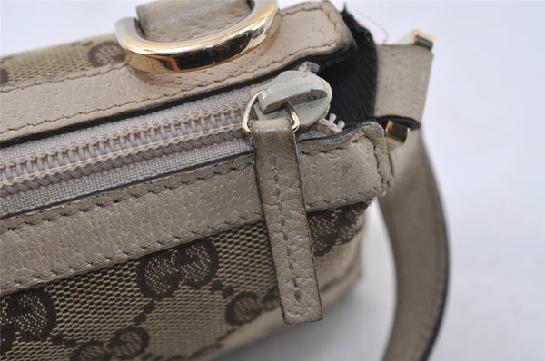 Authentic GUCCI Abbey Shoulder Hand Bag GG Canvas Leather 145750 Brown 8147I