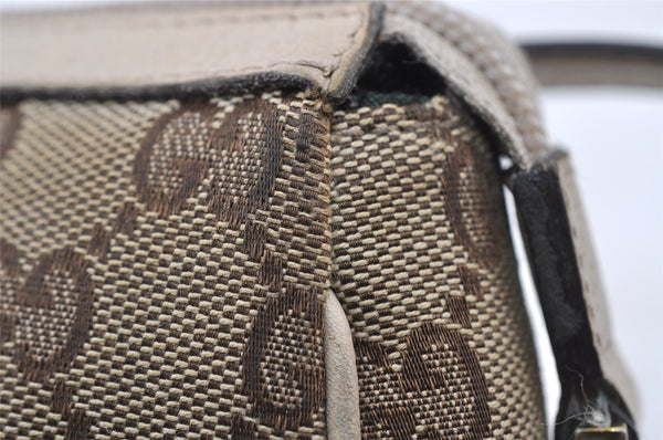 Authentic GUCCI Abbey Shoulder Hand Bag GG Canvas Leather 145750 Brown 8147I