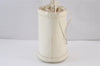 Authentic GUCCI Inletlocking G Drawstring Shoulder Bag Purse Enamel White 8149J