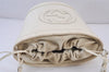 Authentic GUCCI Inletlocking G Drawstring Shoulder Bag Purse Enamel White 8149J