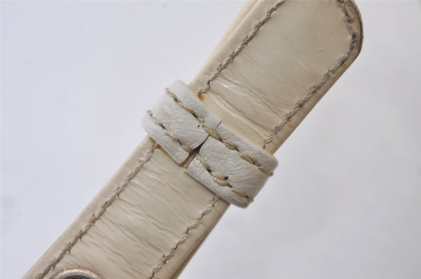 Authentic GUCCI Inletlocking G Drawstring Shoulder Bag Purse Enamel White 8149J