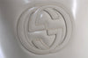 Authentic GUCCI Inletlocking G Drawstring Shoulder Bag Purse Enamel White 8149J