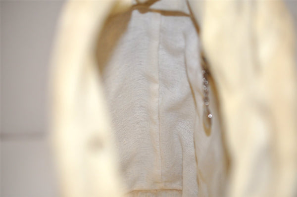 Authentic GUCCI Inletlocking G Drawstring Shoulder Bag Purse Enamel White 8149J