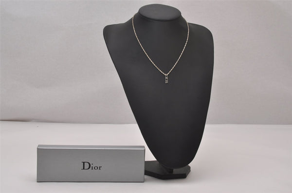 Authentic Christian Dior Silver Tone Chain Necklace CD Box 8150I