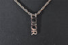 Authentic Christian Dior Silver Tone Chain Necklace CD Box 8150I