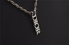 Authentic Christian Dior Silver Tone Chain Necklace CD Box 8150I