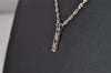 Authentic Christian Dior Silver Tone Chain Necklace CD Box 8150I