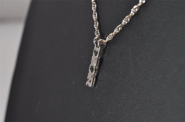 Authentic Christian Dior Silver Tone Chain Necklace CD Box 8150I