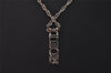 Authentic Christian Dior Silver Tone Chain Necklace CD Box 8150I