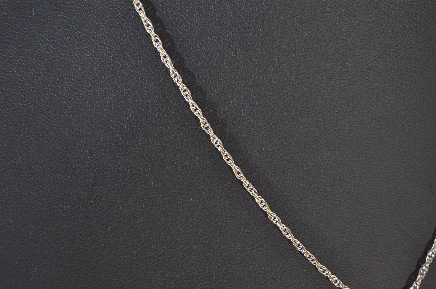 Authentic Christian Dior Silver Tone Chain Necklace CD Box 8150I