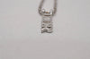 Authentic Christian Dior Silver Tone Chain Necklace CD Box 8150I