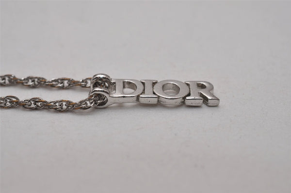 Authentic Christian Dior Silver Tone Chain Necklace CD Box 8150I