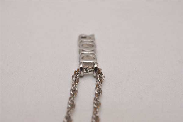 Authentic Christian Dior Silver Tone Chain Necklace CD Box 8150I