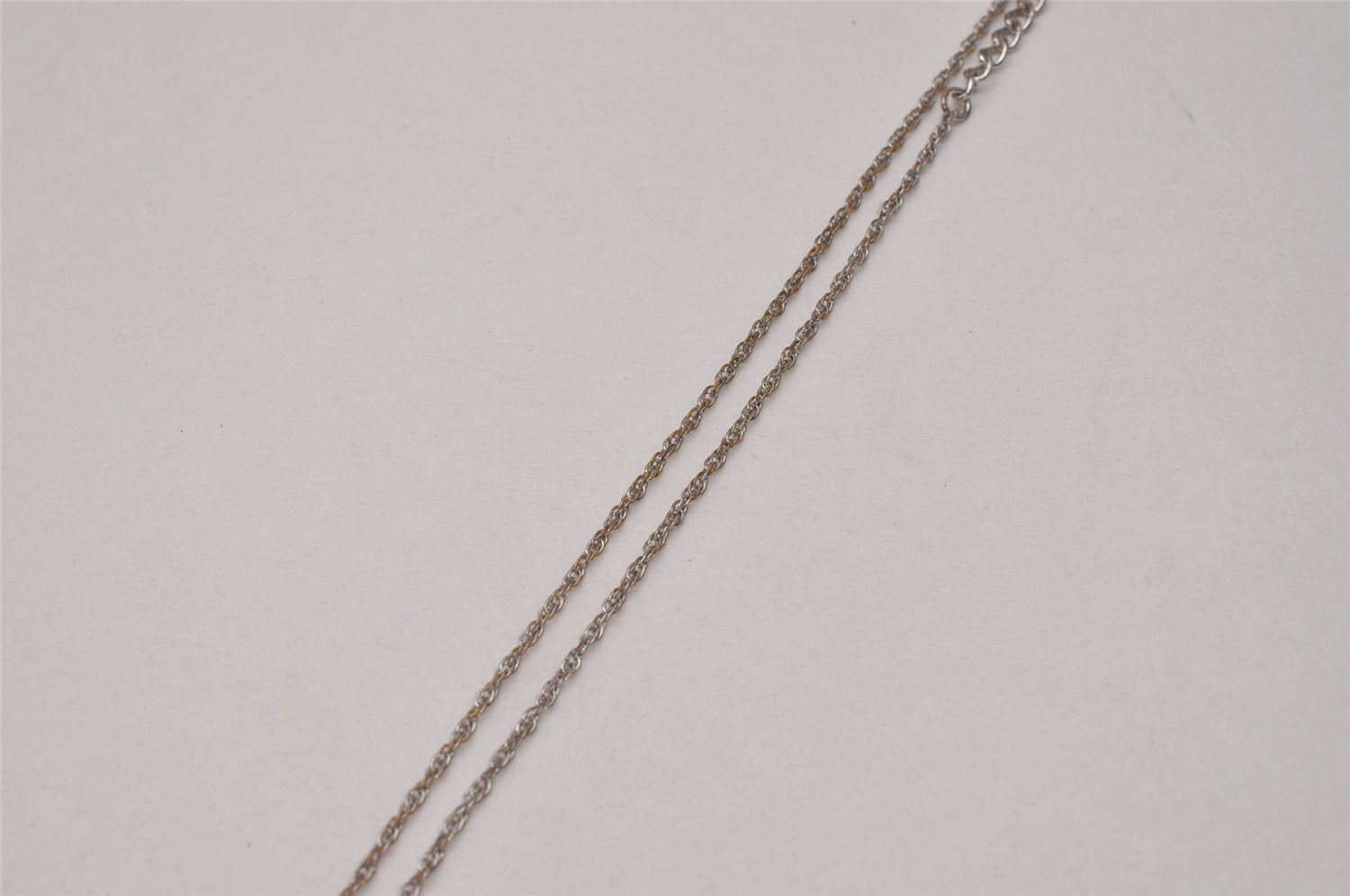 Authentic Christian Dior Silver Tone Chain Necklace CD Box 8150I