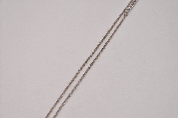 Authentic Christian Dior Silver Tone Chain Necklace CD Box 8150I