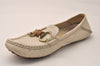 Auth GUCCI Bamboo Horsebit Pumps Shoes Size 36 1/2 Leather 155162 White 8150J