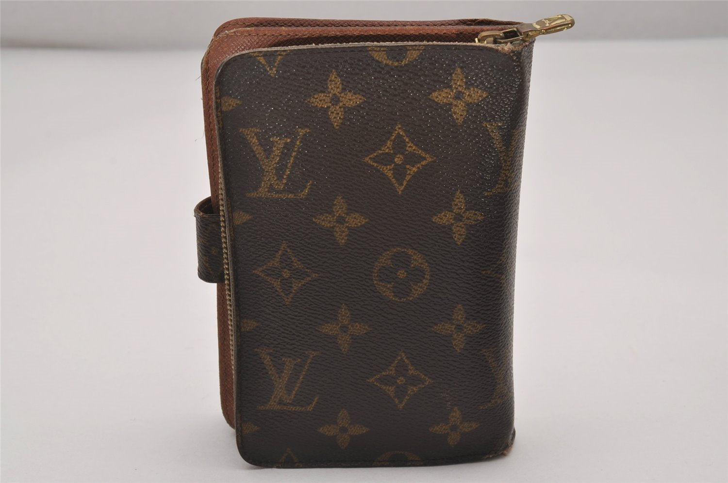 Authentic Louis Vuitton Monogram Porte Papier Zip Bifold Wallet M61207 LV 8151I