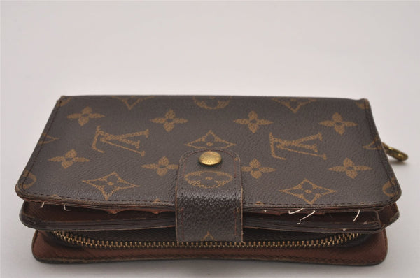 Authentic Louis Vuitton Monogram Porte Papier Zip Bifold Wallet M61207 LV 8151I