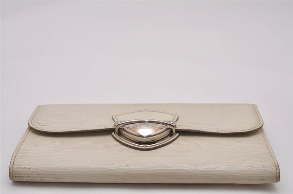 Authentic Louis Vuitton Epi Portefeuille Eugenie Long Wallet M6388J White 8152I