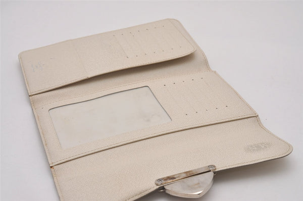 Authentic Louis Vuitton Epi Portefeuille Eugenie Long Wallet M6388J White 8152I