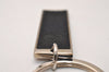 Authentic GUCCI Key Ring Bag Charm Silver Plating GG Canvas Black Box 8152J