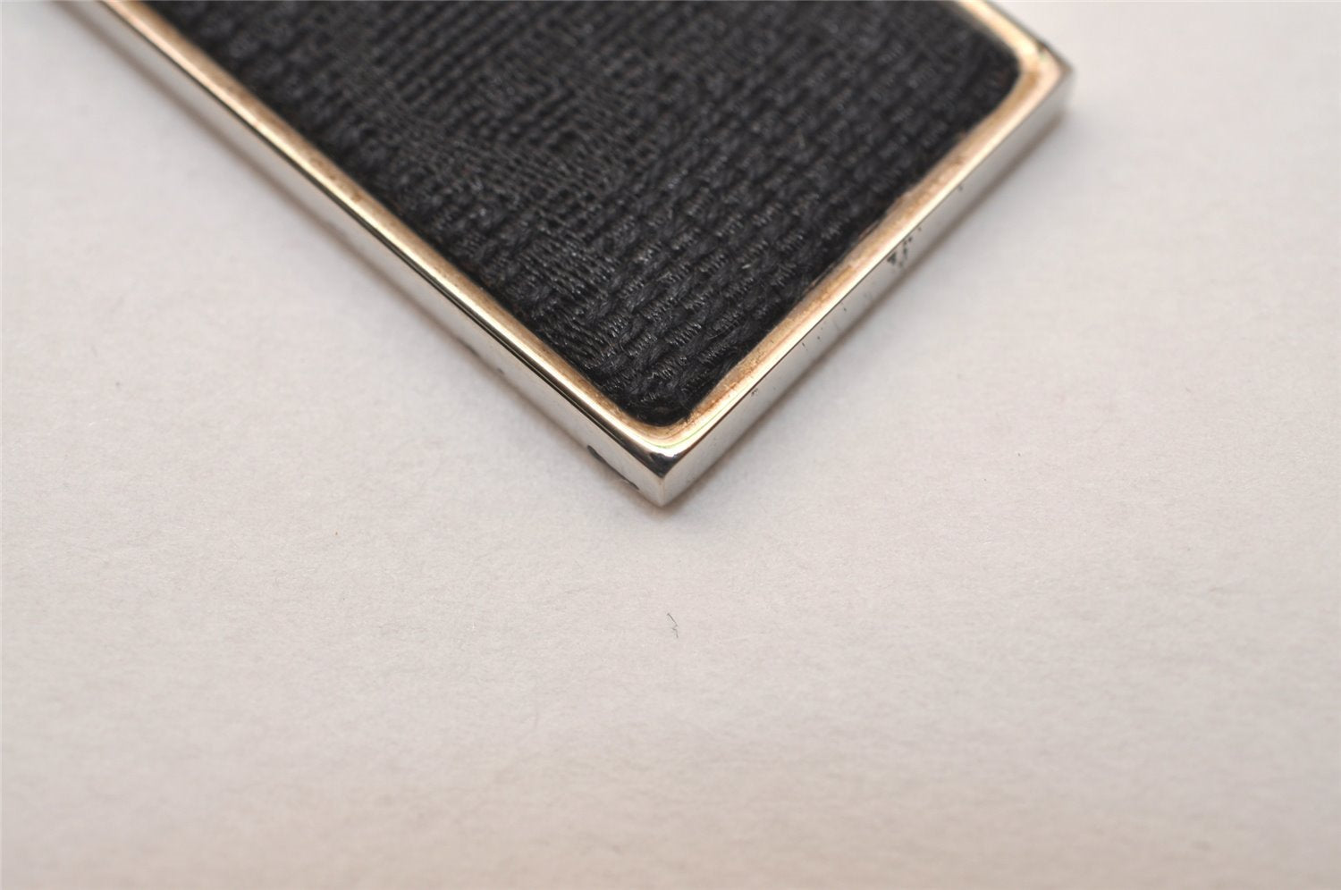 Authentic GUCCI Key Ring Bag Charm Silver Plating GG Canvas Black Box 8152J