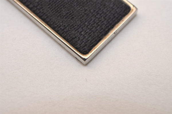 Authentic GUCCI Key Ring Bag Charm Silver Plating GG Canvas Black Box 8152J