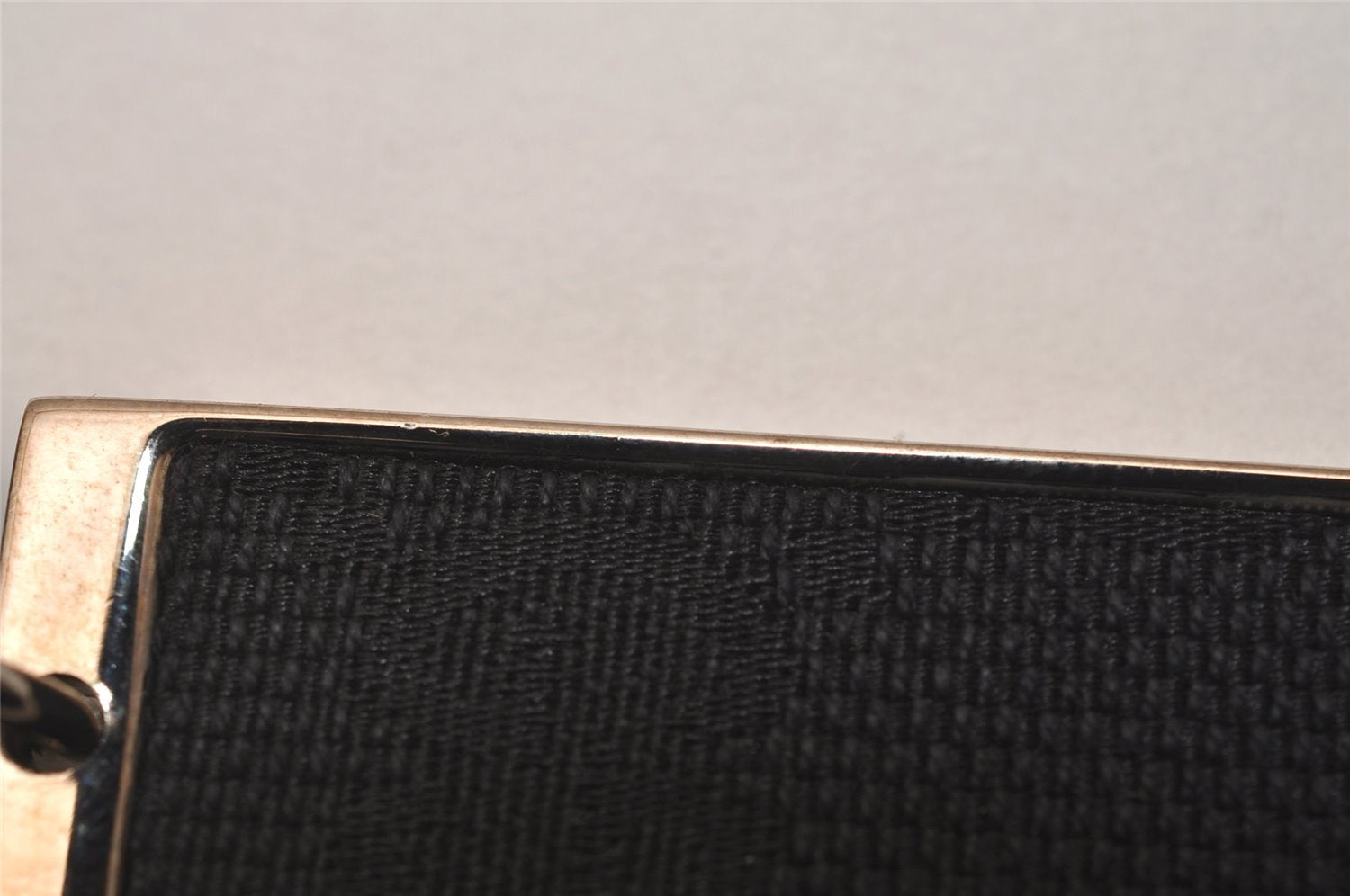 Authentic GUCCI Key Ring Bag Charm Silver Plating GG Canvas Black Box 8152J