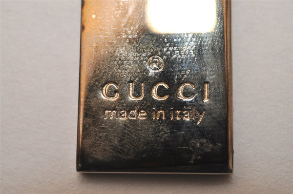 Authentic GUCCI Key Ring Bag Charm Silver Plating GG Canvas Black Box 8152J