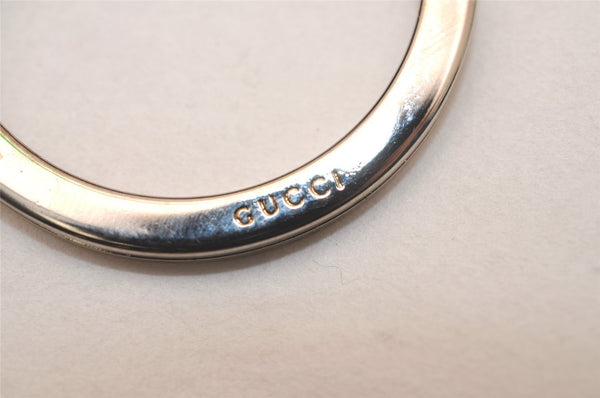 Authentic GUCCI Key Ring Bag Charm Silver Plating GG Canvas Black Box 8152J