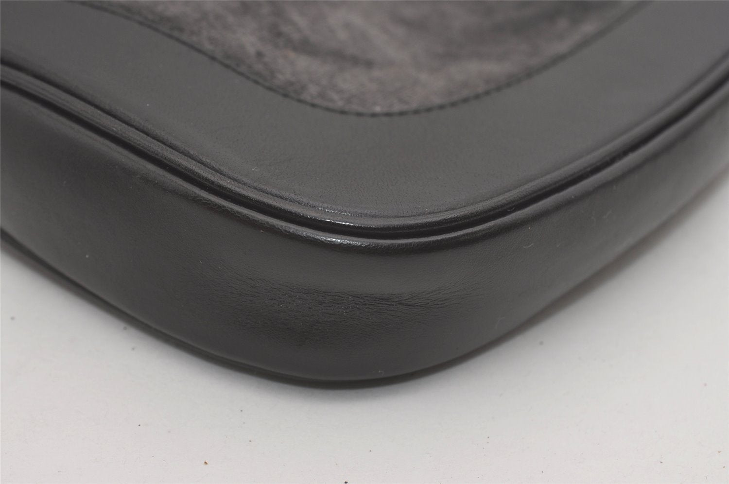 Authentic GUCCI Jackie Shoulder Hand Bag Velour Leather 0013306 Gray 8154I