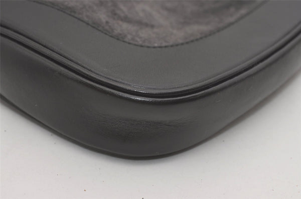 Authentic GUCCI Jackie Shoulder Hand Bag Velour Leather 0013306 Gray 8154I