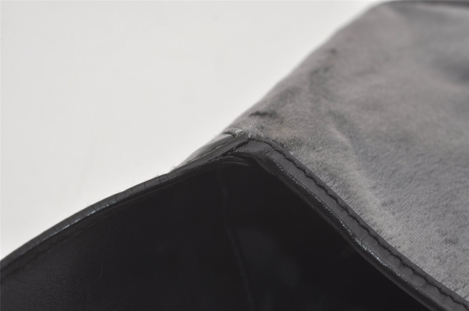 Authentic GUCCI Jackie Shoulder Hand Bag Velour Leather 0013306 Gray 8154I