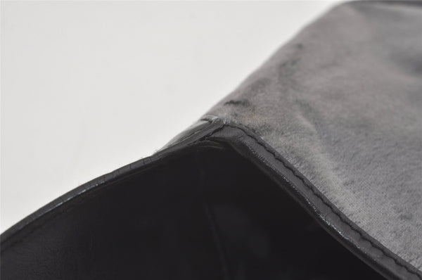 Authentic GUCCI Jackie Shoulder Hand Bag Velour Leather 0013306 Gray 8154I