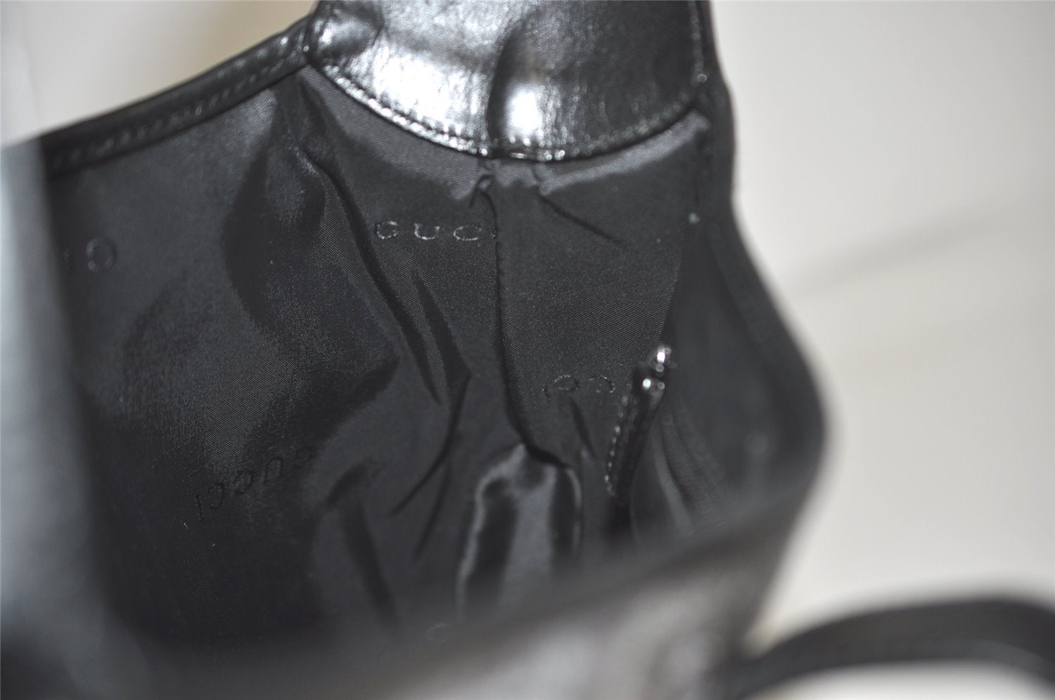 Authentic GUCCI Jackie Shoulder Hand Bag Velour Leather 0013306 Gray 8154I