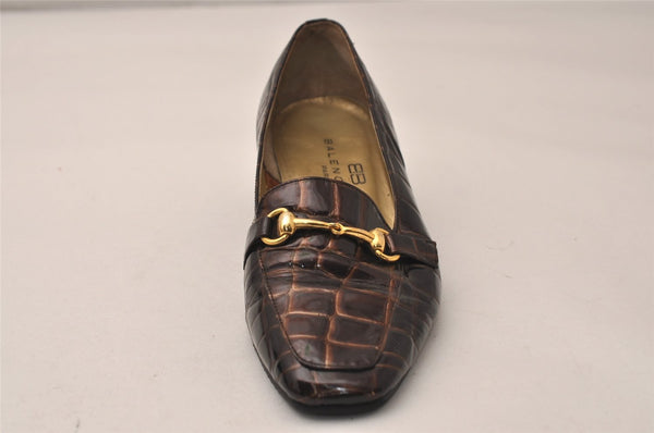 Authentic BALENCIAGA Vintage Loafers Shoes Size 34 1/2 Leather Brown 8154J