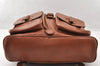 Authentic GUCCI Bamboo Vintage Drawstring Backpack Leather Brown 8155I