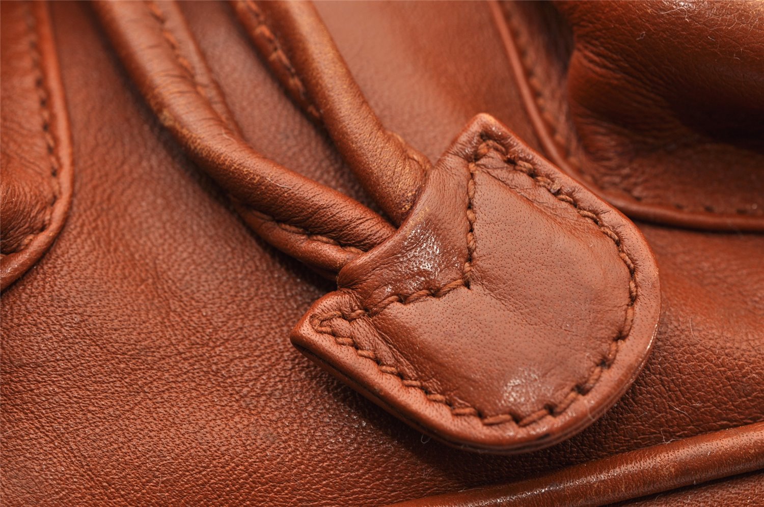 Authentic GUCCI Bamboo Vintage Drawstring Backpack Leather Brown 8155I